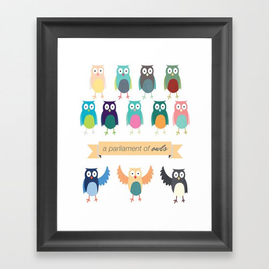 A Parliament of Owls Framed Art Print