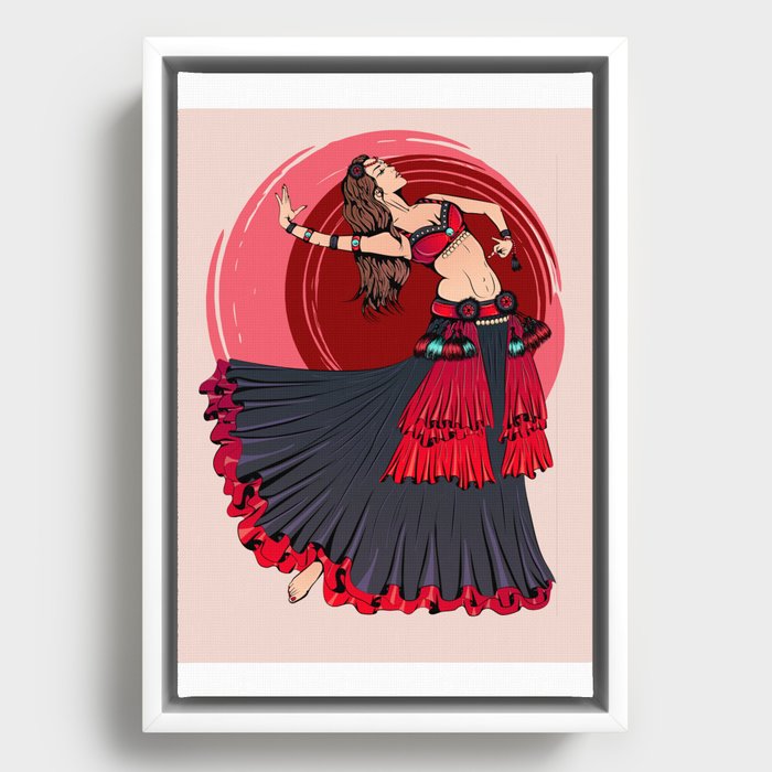 Red Salsa Women Framed Canvas
