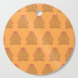 Indian Floral Motif Pattern - Pink & Saffron Cutting Board