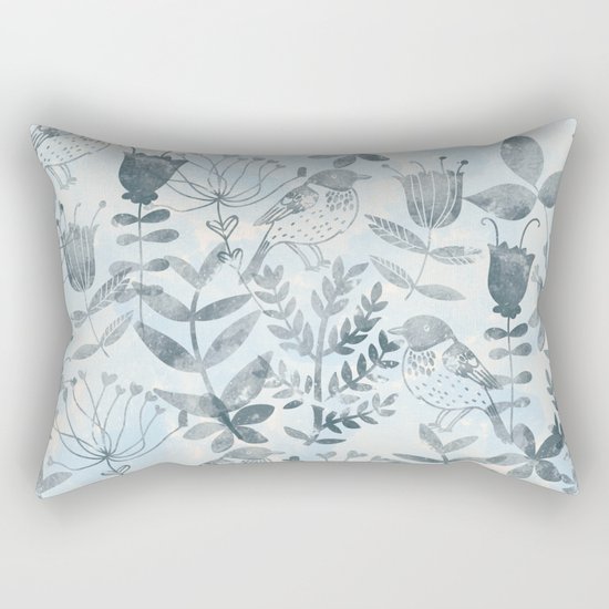 Watercolor Botanical Garden IV Rectangular Pillow