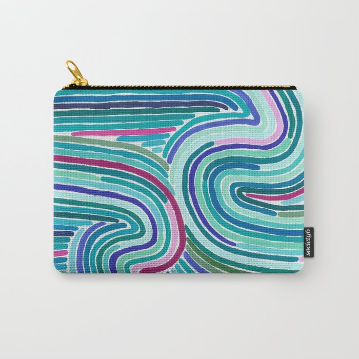 Blue Curves Carry-All Pouch