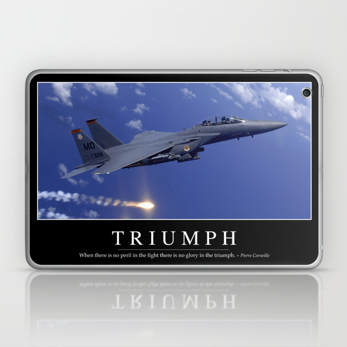 Triumph Inspirational Quote And Motivational Poster Laptop Ipad Skin By Stocktrekimages Society6