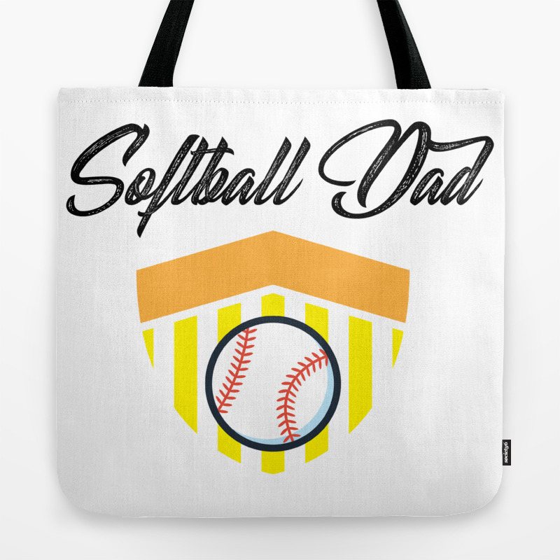 Softball And Dad For Men Fathers Day Gifts Tote Bag By Aombin