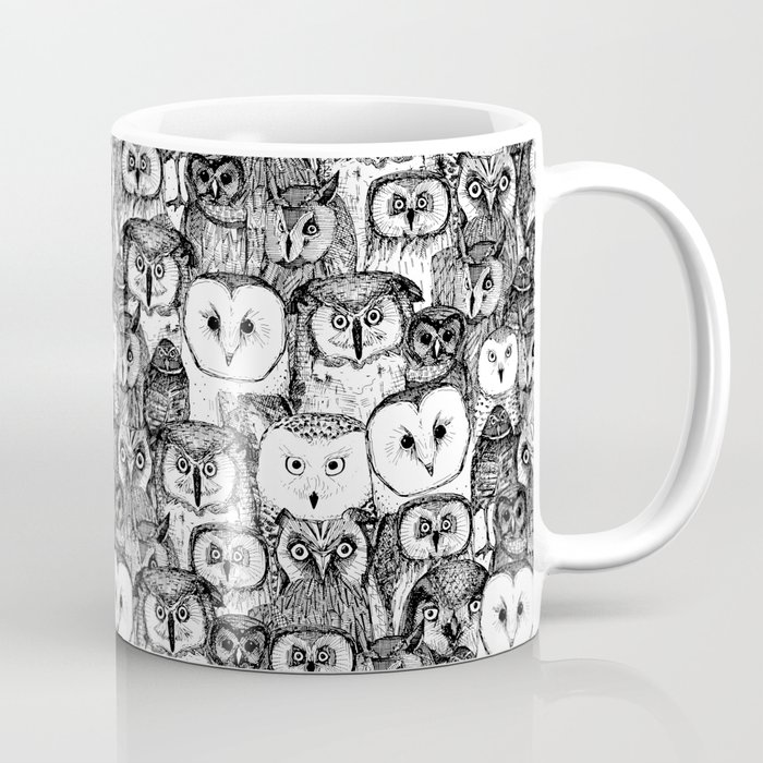 just owls black white Coffee Mug