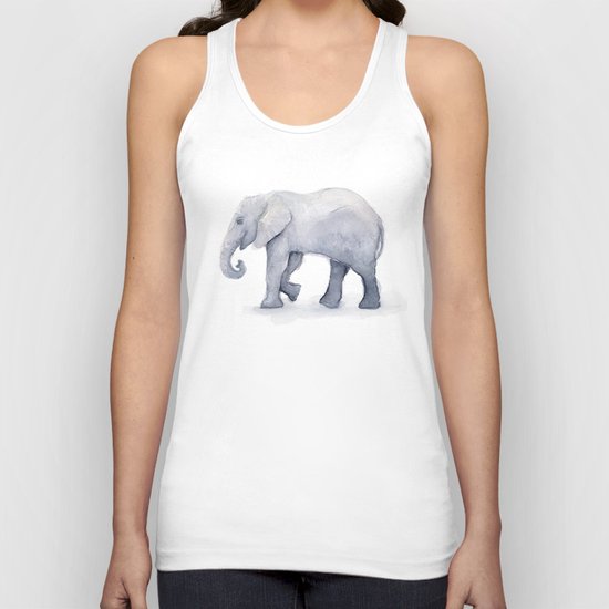 Elephant Watercolor Unisex Tank Top