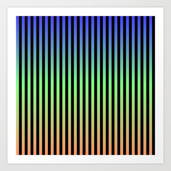 Vertical Stripes - Tricolor Art Print