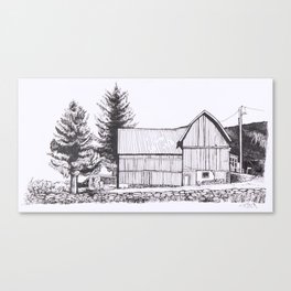 Barn on Walk Canvas Print