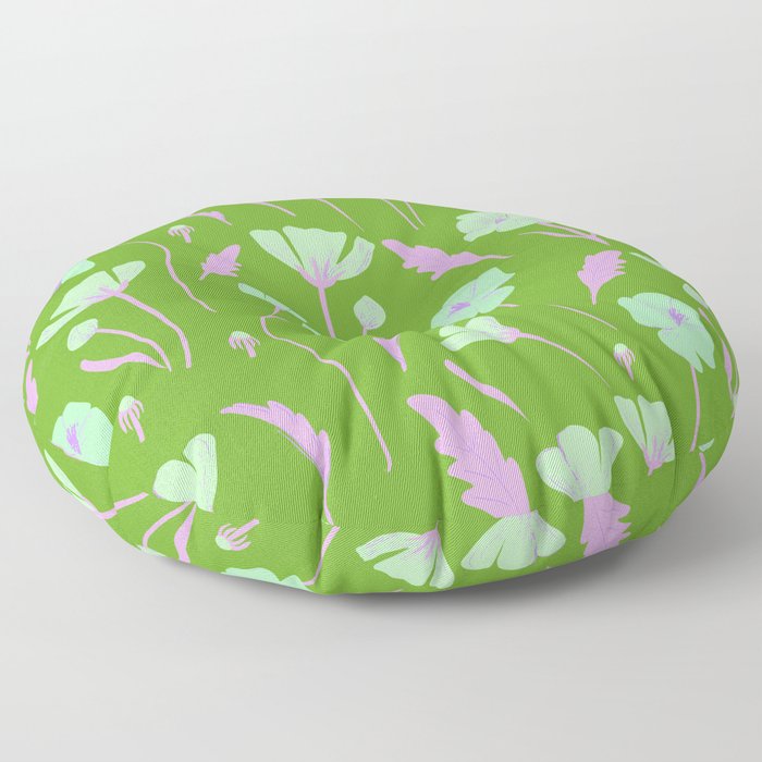 Be Your Own Green Flower Garden Floor Pillow