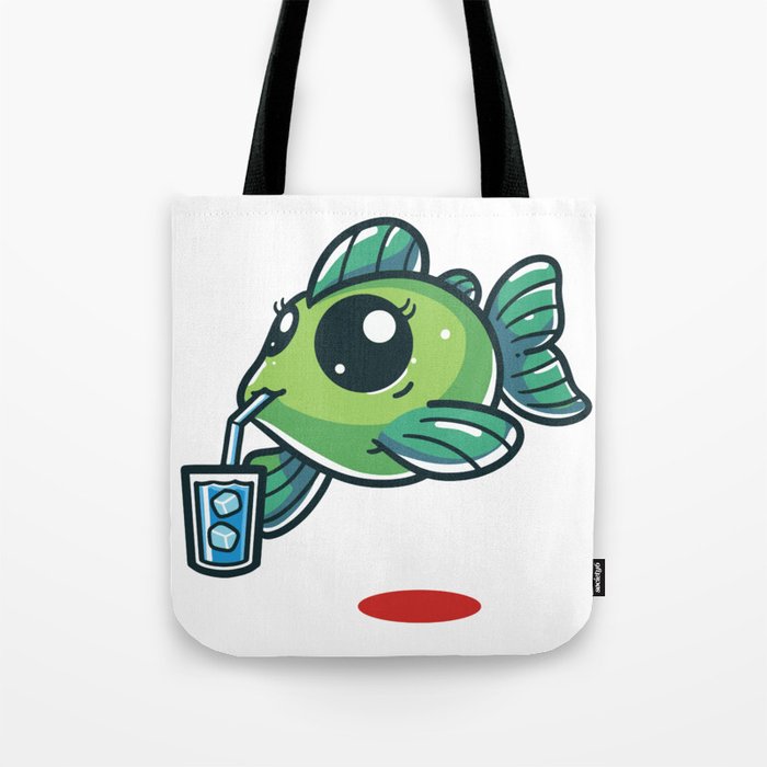 Cute Fish Drinking Ice Water Tote Bag