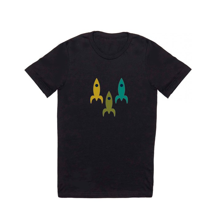 Little Rockets - Atomic Age Mid-Century Modern Pattern in Mid Mod Multicolour  T Shirt