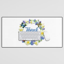 Thank You Note - Cute Floral  Desk Mat