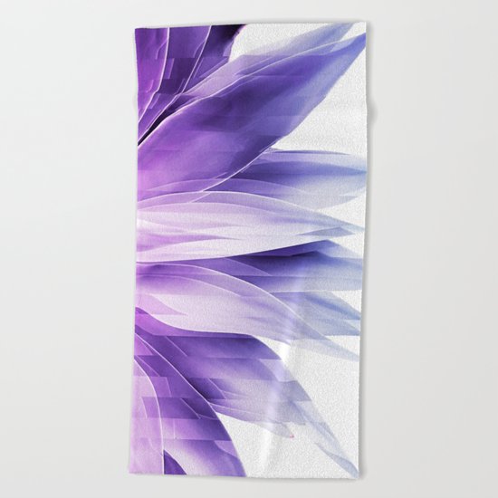 Agave geo fringe - amethyst Beach Towel