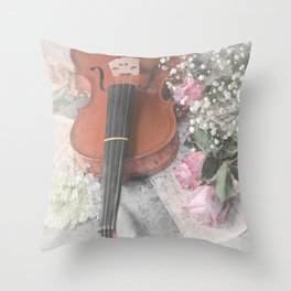 For the Love of Music Throw Pillow