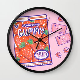 Strawberry Gummy Candy Wall Clock