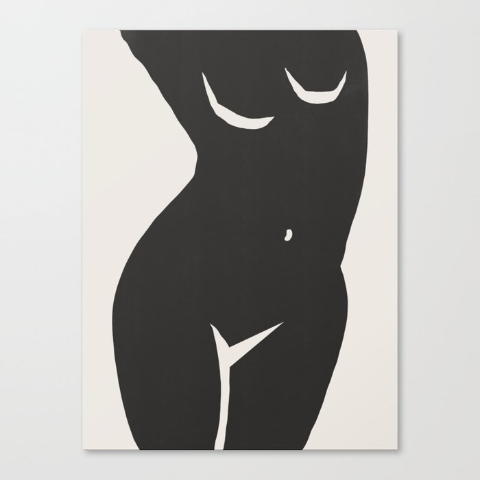 Summer body in black Canvas Print