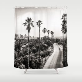 Los Angeles Black and White Shower Curtain