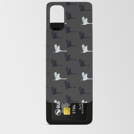 Flying Elegant Swan Pattern on Dark Grey Background Android Card Case