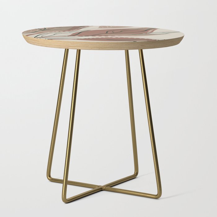 Modern abstract leaf brown Side Table
