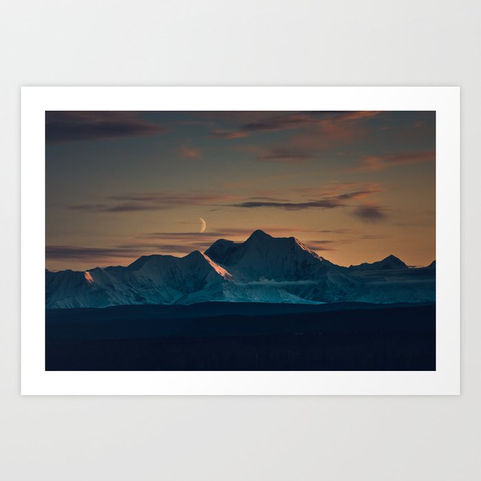 Sunset over the Alaska Range, Delta Junction Art Print