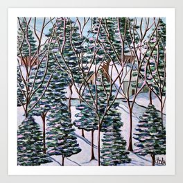 Wintery Pines (Acrylic) Art Print