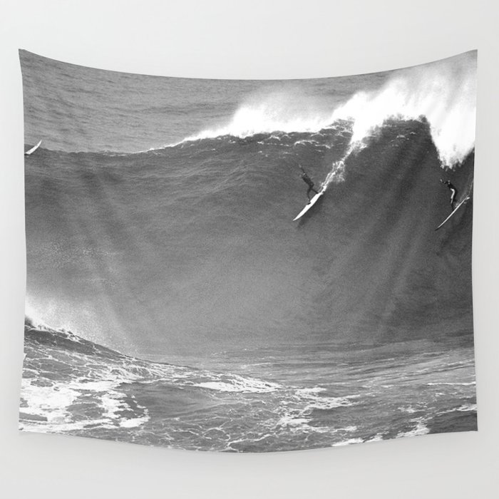 Black and hot sale white wave tapestry