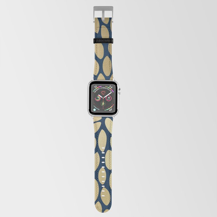Gold and Navy Floral Bloom Apple Watch Band