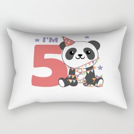 Fifth Birthday Panda For Kids 5 Years Rectangular Pillow