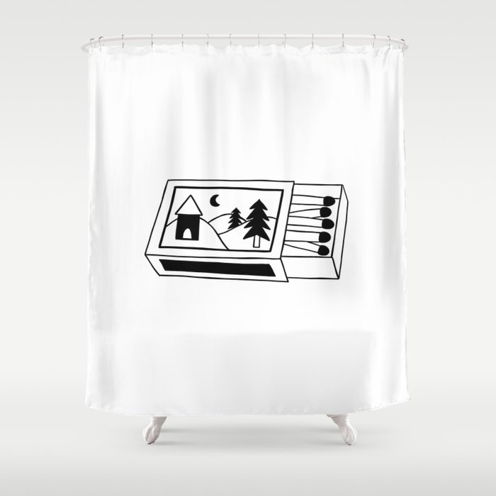 Pine Tree Matchbox Shower Curtain