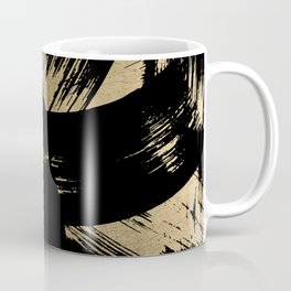 Elegant black faux gold modern brushstrokes pattern Coffee Mug