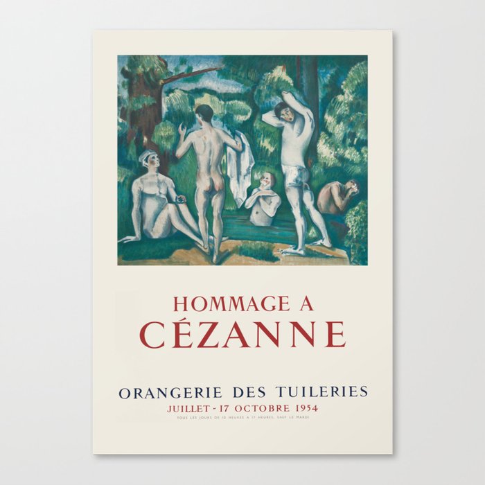 Paul Cezanne - Exhibition poster for Orangerie des Tuileries, France, 1954 Canvas Print