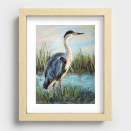 blue heron Recessed Framed Print