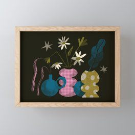 Vases & Flowers Framed Mini Art Print