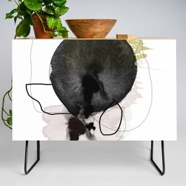 Neutral Colors Minimalistic Line Art Abstract Painting Credenza