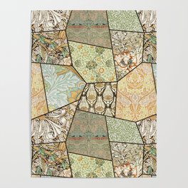 Pastel Earth Tones Patchwork Poster