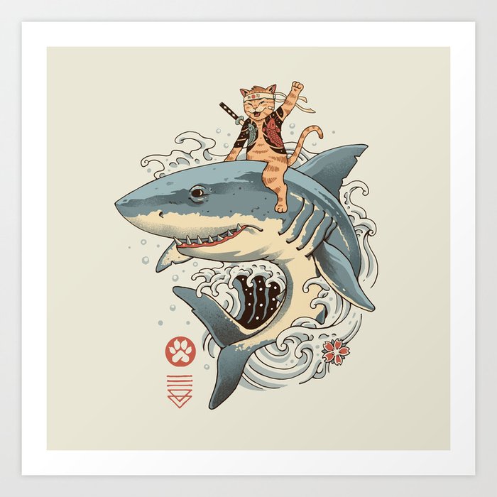 Cat Shark Art Print