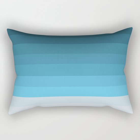 Blue Lagoon stripes pattern Rectangular Pillow