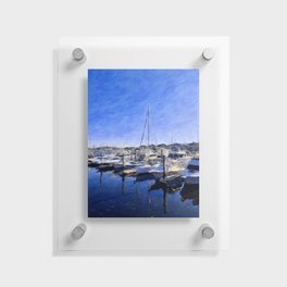 Boats on the Blue Water Bay Floating Acrylic Print