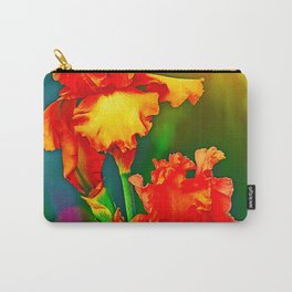 Electrified Orange Iris in the Garden Carry-All Pouch