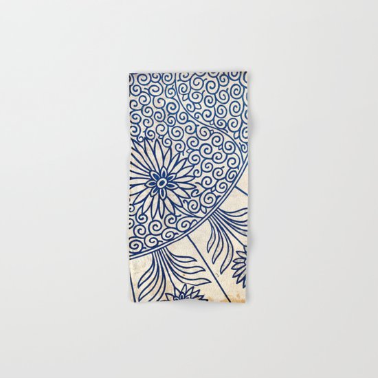 Blue Oriental Vintage Tile 01 Hand & Bath Towel