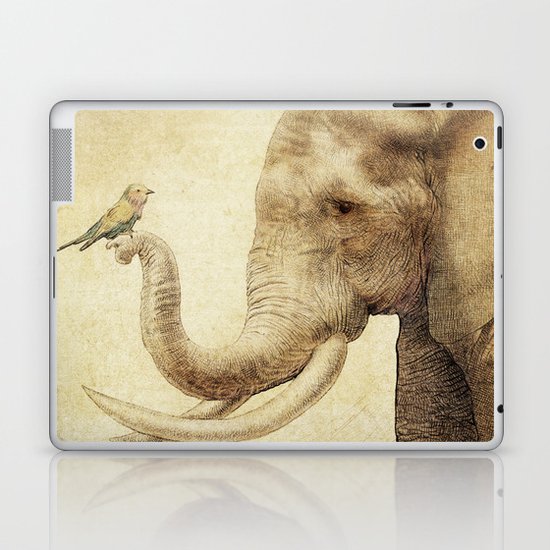 A New Friend (sepia drawing) Laptop & iPad Skin