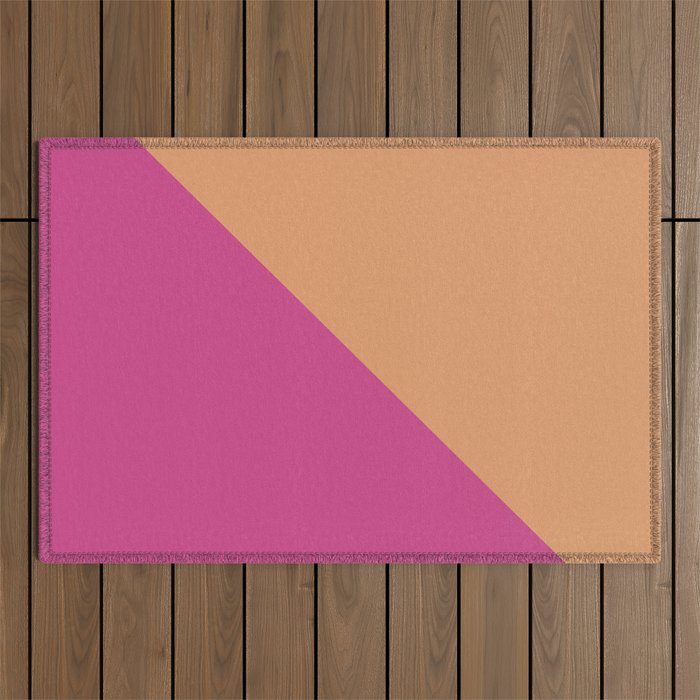 Simple Split - orange pink Outdoor Rug