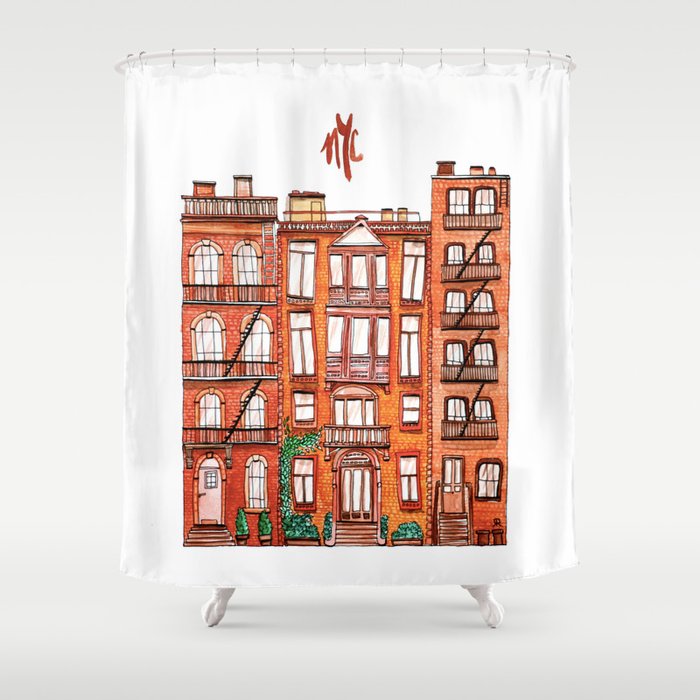 NYC - Watercolor Shower Curtain