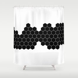 Honeycomb Black & White Shower Curtain