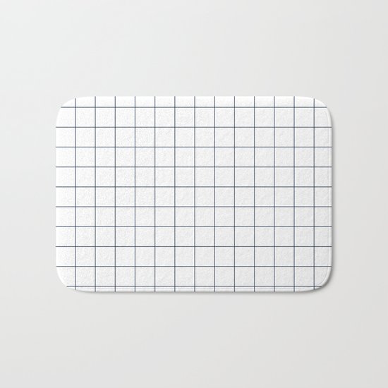 Chek - check grid simple minimal black and white modern urban brooklyn nashville hipster gifts Bath Mat