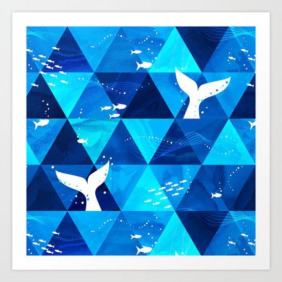 Blue Whale Singing Art Print
