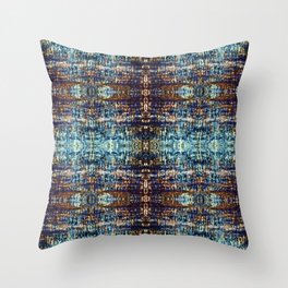 bronze and blue Throw Pillow