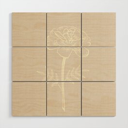 Marigold Cream Linen Flower Wood Wall Art