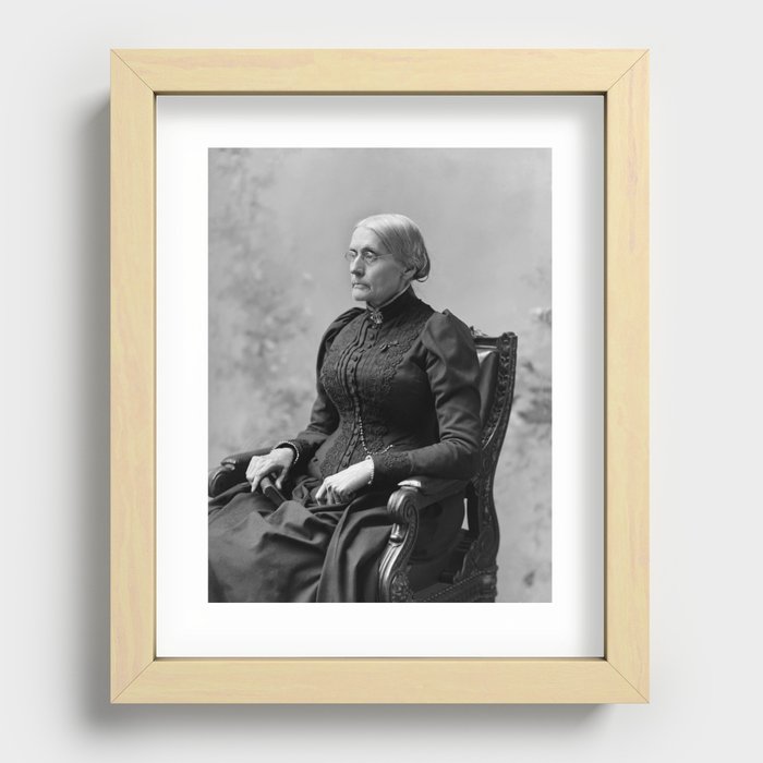 Susan B. Anthony Seated Portrait - 1891 Recessed Framed Print