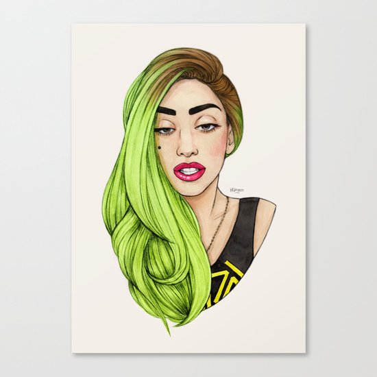Lady Neon Canvas Print