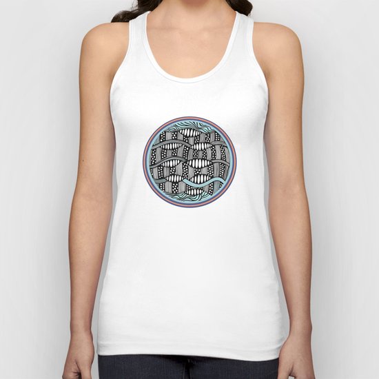 waves black and white Unisex Tank Top